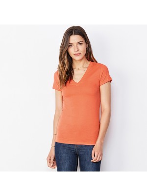 Plain Jersey deep v-neck t-shirt Bella+Canvas 145 GSM